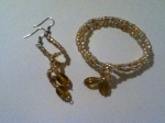 Gold Dangles and matching Bracelet $10