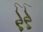 Lime Triangle Spiral Dangles $5